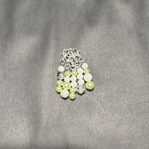 Chic Silver and Green Beaded stitch markers (5 piece set)